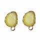 Orecchini a Perno | Orecchini a perno con occhi di gatto oliva 12.6 mm ottone dorato pacco 1 coppia - oli883s