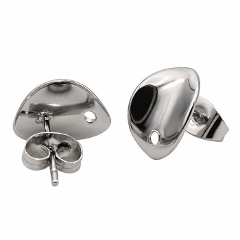 Orecchini a perno in acciaio 10x9 mm conf. 2 pz Orecchini a perno in acciaio 10x9 mm conf. 2 pz