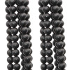 Ossidiana tonda liscia 6 mm nera opaca filo 40 cm (6mossi) - pietreeminuterie.com