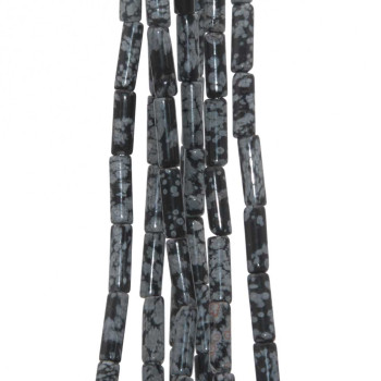 Ossidiana fiocco di neve bastoncino 13x4 mm filo 40 cm