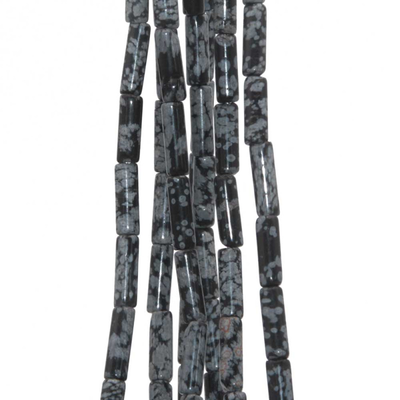 Ossidiana fiocco di neve bastoncino 13x4 mm filo 40 cm (oss-01j) - pietreeminuterie.com