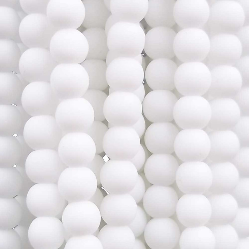 Ossidiana tonda bianca opaca 4 mm filo (oss4) - pietreeminuterie.com