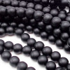Ossidiana tonda liscia 4 mm nera opaca filo 40 cm (pxx36p) - pietreeminuterie.com