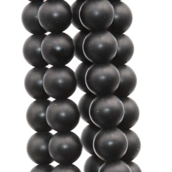 Ossidiana nera opaca 12 mm liscia filo 40 cm