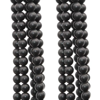 Ossidiana tonda liscia 4 mm nera opaca filo 40 cm