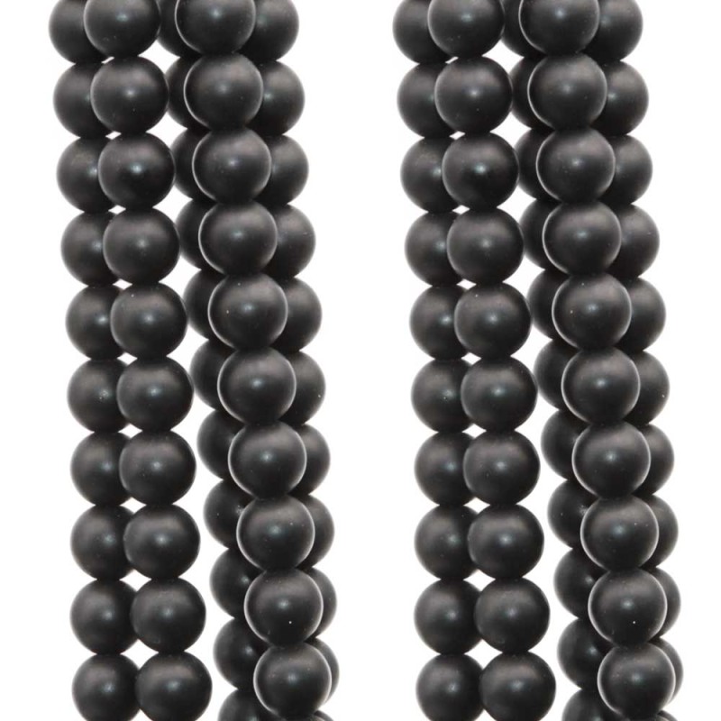 Ossidiana tonda liscia 6 mm nera opaca filo 40 cm - 6mossi - pietreeminuterie.com Ossidiana tonda liscia 6 mm nera opaca filo 40 cm (6mossi) - pietreeminuterie.com