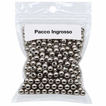 Pacco ingrosso Palline in acciaio 4x3 mm foro 1.5 mm 300pz