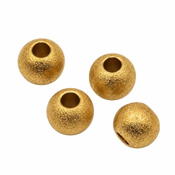 Palline in acciaio oro diamantate 9x8 mm foro 4 mm conf. 4 pz