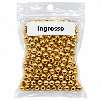 Pacco ingrosso Palline in acciaio oro 5x4 mm foro 2 mm 150 pz