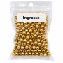 Pacco ingrosso Palline in acciaio oro 3x2 mm foro 1 mm conf. 250 pz