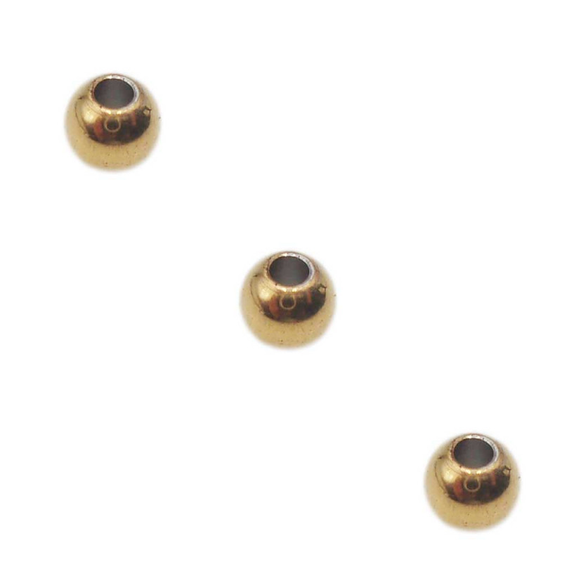 Palline in acciaio oro 4x3 mm foro 1.5 mm pacco 50 pezzi (pal4mm15) - pietreeminuterie.com
