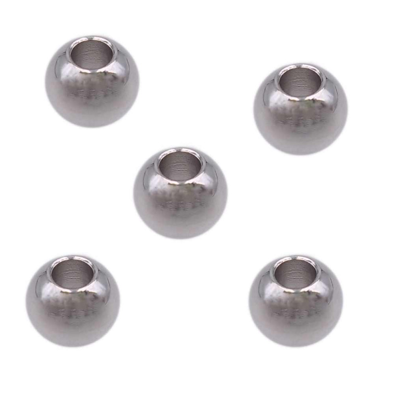 Palline in acciaio pieno 4x3 mm foro da 1.5 mm pacco 40 pz (pal43x15m) - pietreeminuterie.com