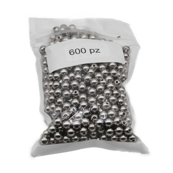 Pacco ingrosso exstra risparmio palline 6x5 mm acciaio 600 pz Pacco ingrosso exstra risparmio palline 6x5 mm acciaio 600 pz
