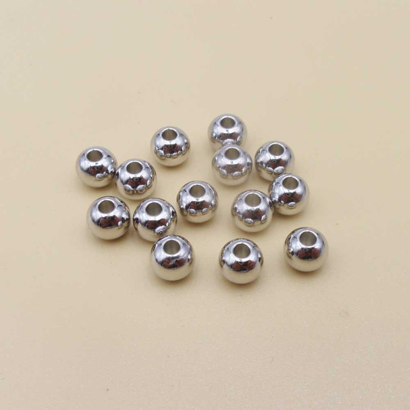 Palline placcate oro 18kt 4 mm 30 pz (pal-4.bia) - pietreeminuterie.com