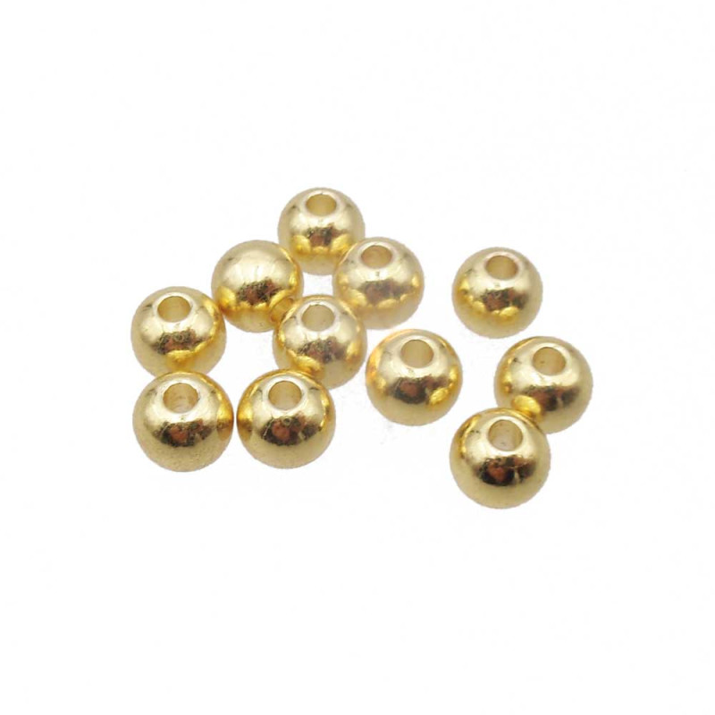 Palline placcate oro 18kt 5 mm pacco 30 pz (pall-18-5) - pietreeminuterie.com