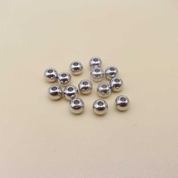 Palline placcate oro bianco 18kt 3 mm 100 pz Palline placcate oro bianco 18kt 3 mm 100 pz