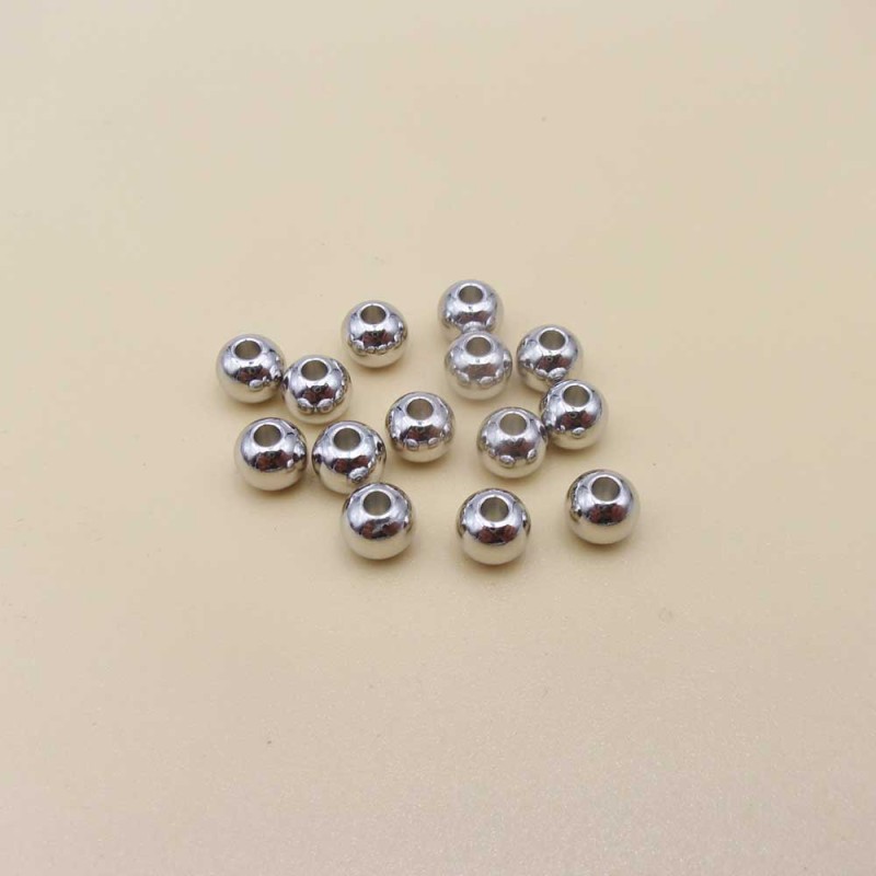 Palline placcate oro bianco 18kt 3 mm 100 pz (pal-3.bia) - pietreeminuterie.com