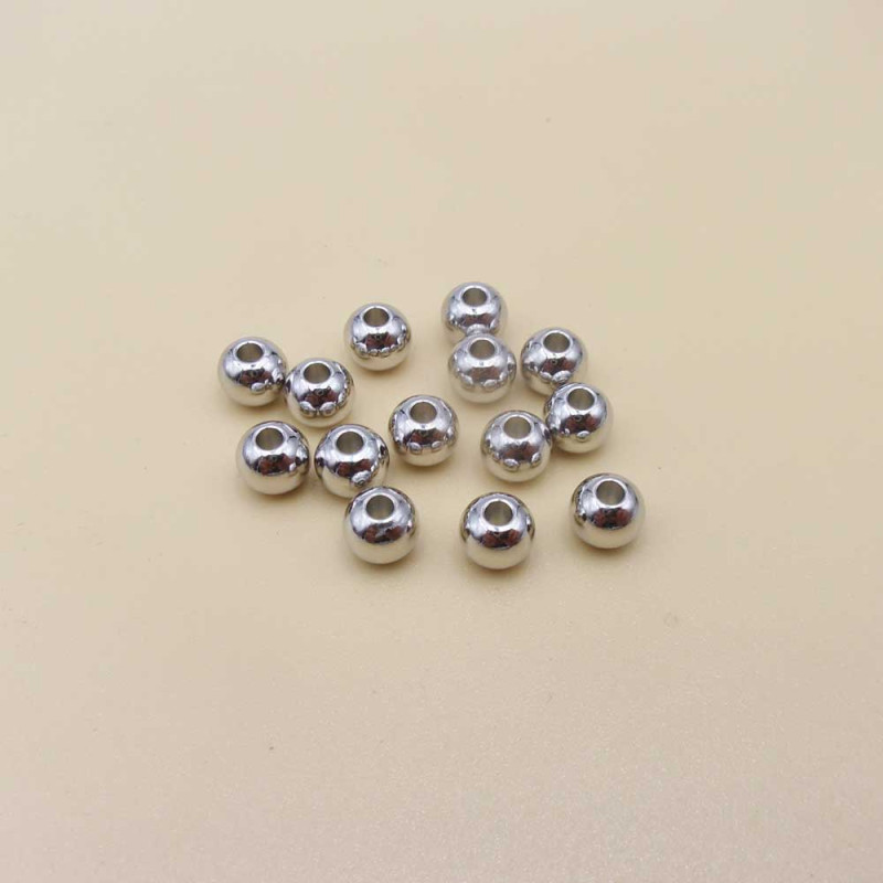 Palline placcate oro bianco 18kt 3 mm 50 pz (pal-3.bia) - pietreeminuterie.com