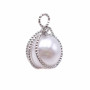 Pendente in ottone rodiato con perla in resina 17,5 mm pacco 1 pz