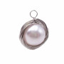 Pendente in ottone rodiato con perla in resina 17 mm pacco 1 pz