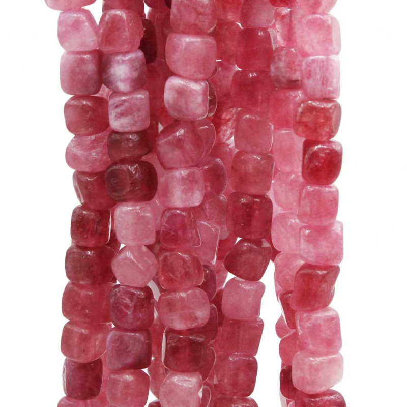 Pepite cubetti irregolari giada rubino 7/8 mm filo 40 cm (beri8ca4) - pietreeminuterie.com