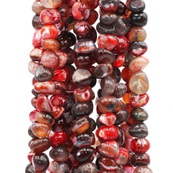 Pietre dure Pepite agata e diaspro rosso 7/9 mm fio 40 cm Pietre dure Pepite agata e diaspro rosso 7/9 mm fio 40 cm