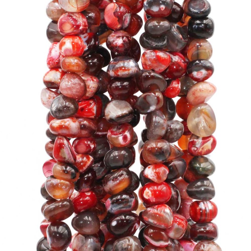 Pietre dure Pepite agata e diaspro rosso 7/9 mm fio 40 cm - pepi-001 - pietreeminuterie.com Pietre dure Pepite agata e diaspro rosso 7/9 mm fio 40 cm (pepi-001) - pietreeminuterie.com