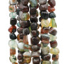 Pietre dure Pepite agata striata verde e marrone 7/9 mm fio 40 cm