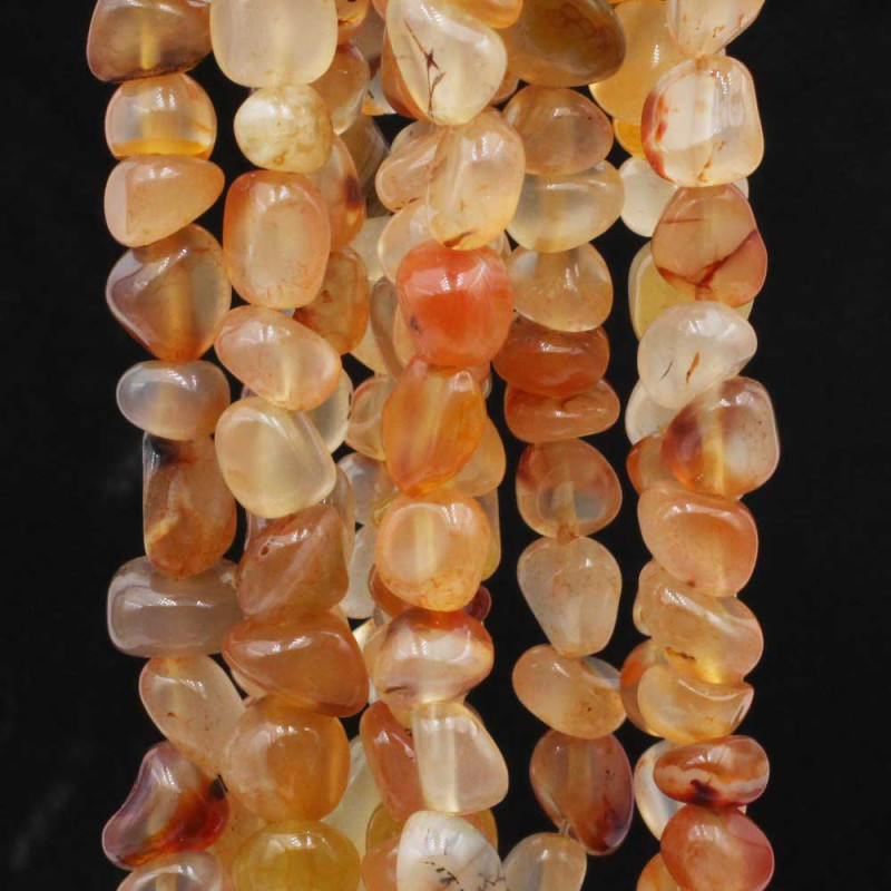 Pietre dure Pepite corniola 7/9 mm fio 40 cm (pepi-06) - pietreeminuterie.com