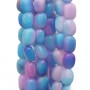 Pepite agata blu e rosa 13x8 mm filo 40 cm