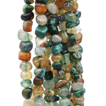 Pietre dure Pepite agata verde, avventurina malachite 7/9 mm fio 40 cm Pietre dure Pepite agata verde, avventurina malachite 7/9 mm fio 40 cm