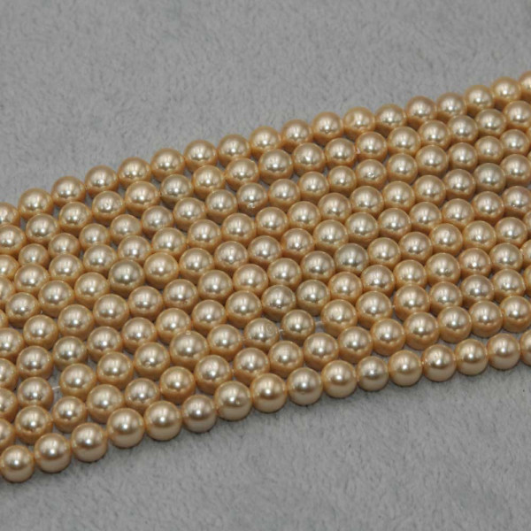 Perle di maiorca tonde lisce 6 mm crema filo 40 cm