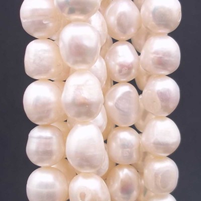 Perle di fiume Chicchi di riso bianche 8/10 mm circa pacco 10 pezzi