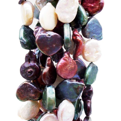 Perle di fiume grezze irregolari 14/20 mm colorate filo 40 cm
