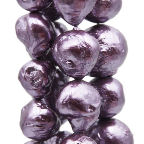Perle Di Fiume | Perle di fiume irregolari smaltate Lilla 14/22 mm pacco 4 pz - persma028