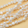 Perle di fiume bianche 6 mm irregolari AAAA Quality filo 35 cm