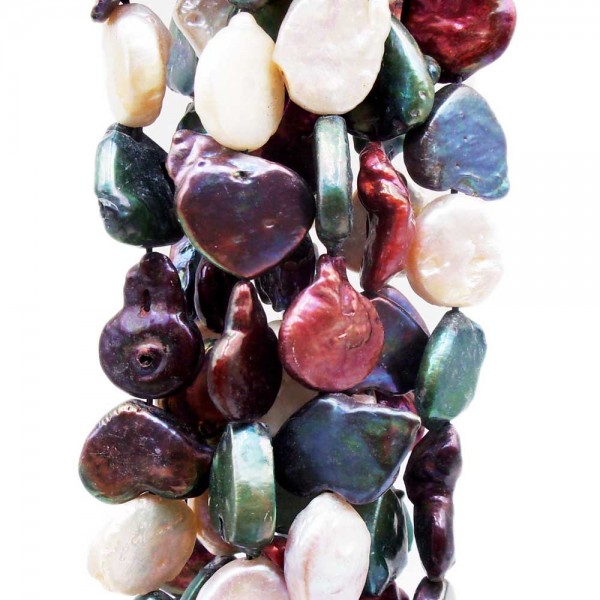 Perle Di Fiume | Perle di fiume grezze irregolari 14/20 mm colorate filo 40 cm - coloe999pw