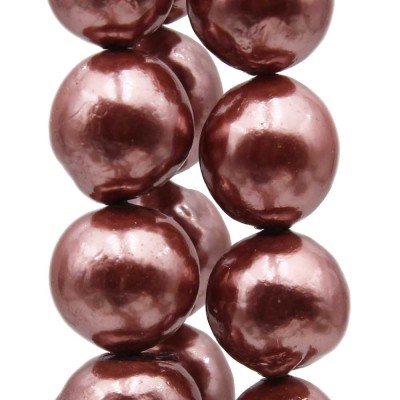 Perle di fiume tonde irregolari smaltate bronzo 14 mm circa pacco 4 pz