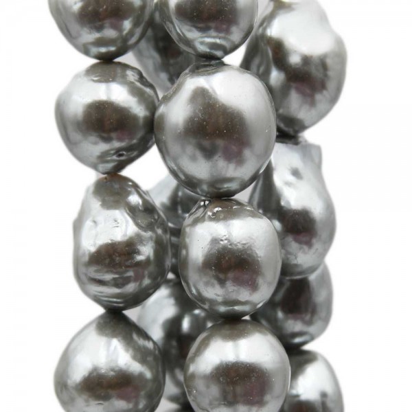 Perle Di Fiume | Perle di fiume irregolari smaltate argento 14/22 mm pacco 4 pz - persma038
