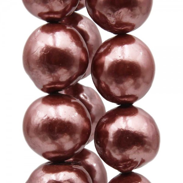 Perle Di Fiume | Perle di fiume tonde irregolari smaltate bronzo 14 mm circa pacco 4 pz - persma039