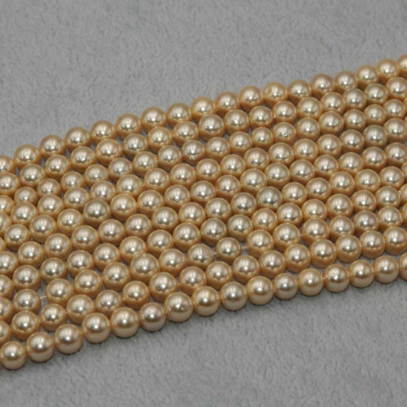 Perle di maiorca tonde lisce 3.2 mm crema filo 40 cm (maio-6-8) - pietreeminuterie.com