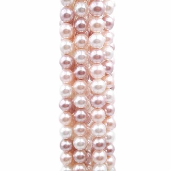 Perle di maiorca tonde lisce 4 mm colori cipria mix filo 40 cm