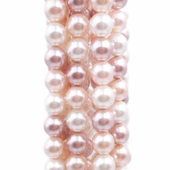 Perle di maiorca tonde lisce 8 mm colori cipria mix filo 40 cm Perle di maiorca tonde lisce 8 mm colori cipria mix filo 40 cm