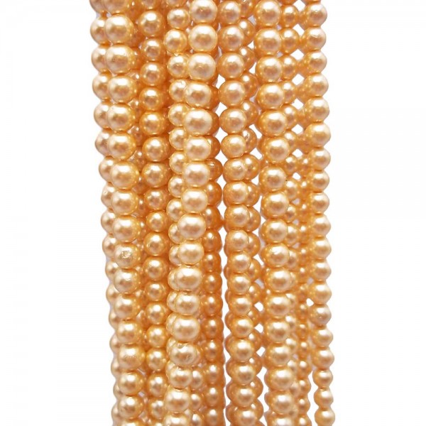 Perle Di Maiorca | Perle di maiorca tonde lisce 3/3,5 mm oro filo 40 cm - mai4gd