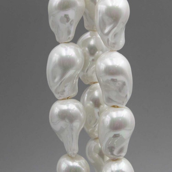 Perle Di Maiorca | Perle di maiorca barocche bianche multicolor 24x15 mm circa 2 pz - mai8baro
