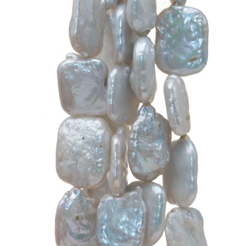 Perle di fiume bianche multi riflesso piastra irregolare 17x15 mm circa 4 pz Perle di fiume bianche multi riflesso piastra irregolare 17x15 mm circa 4 pz