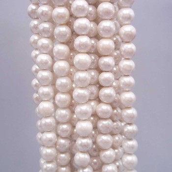 Perle di maiorca bianche lucido 6 mm filo 40 cm