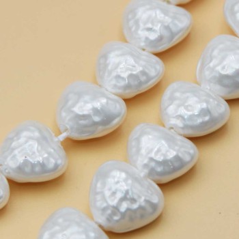 Perle di maiorca cuore bianco 15 mm 4 pz