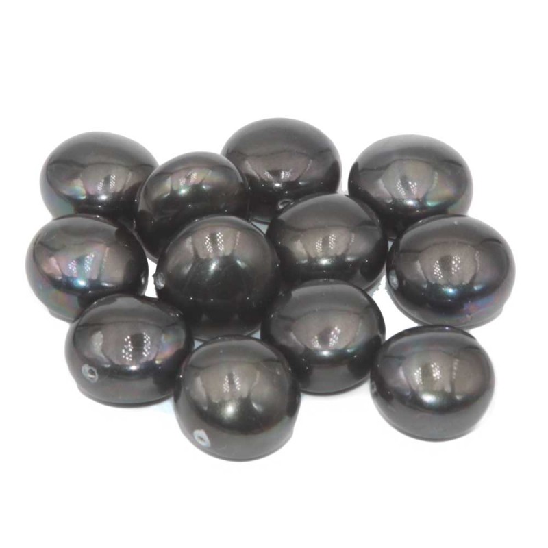 Perle di maiorca gettone bombato nero multiriflesso 15x10 mm 5 pz - bomb-n011 - pietreeminuterie.com Perle di maiorca gettone bombato nero multiriflesso 15x10 mm 5 pz (bomb-n011) - pietreeminuterie.com