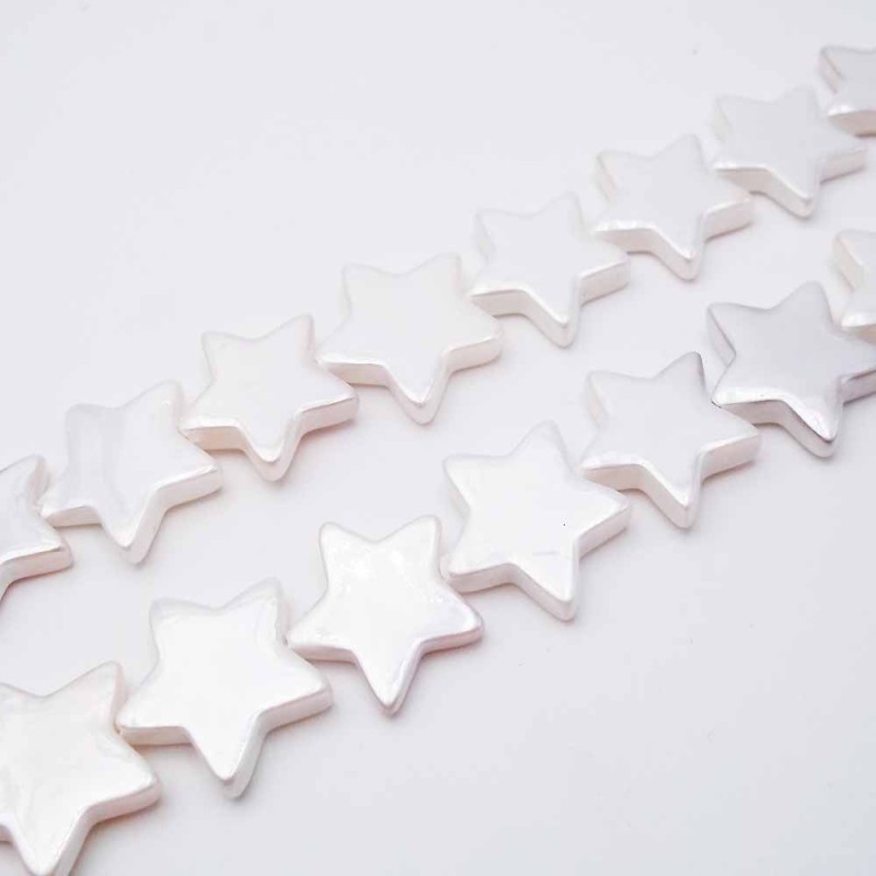 Perle di maiorca stella 14,5 mm pacco 4 pezzi (pf46) - pietreeminuterie.com